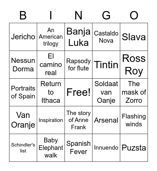 Harmonie Ulft Bingo Card