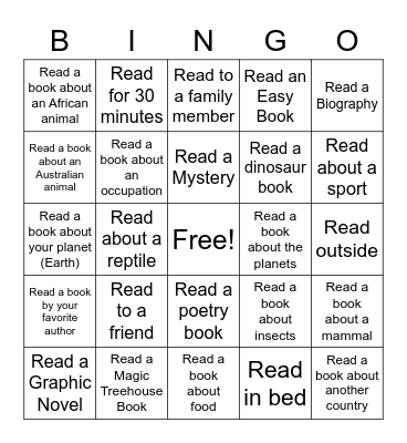 Summer Learning Bingo Grade 4-6 Bingo Card