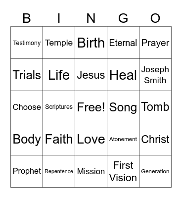 Saturday Morning Session Bingo Card