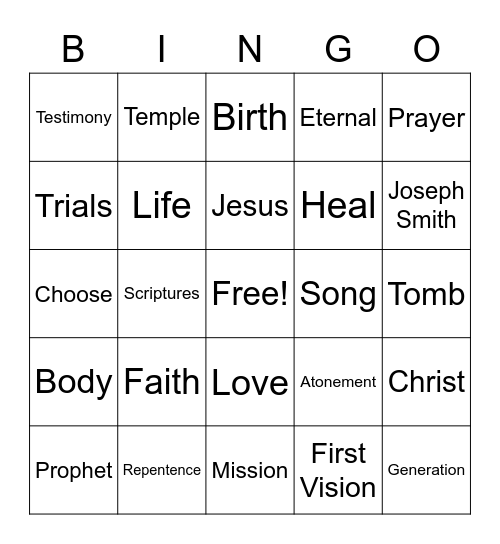 Saturday Morning Session Bingo Card