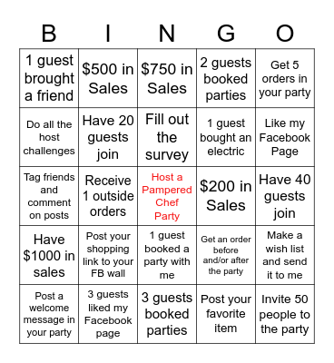 Courtney's Corner Kitchen Bingo Card
