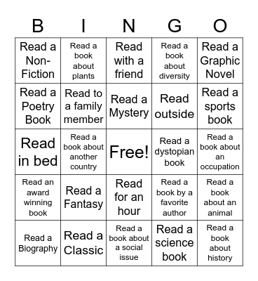 Summer Learning for Young Adults Bingo Card
