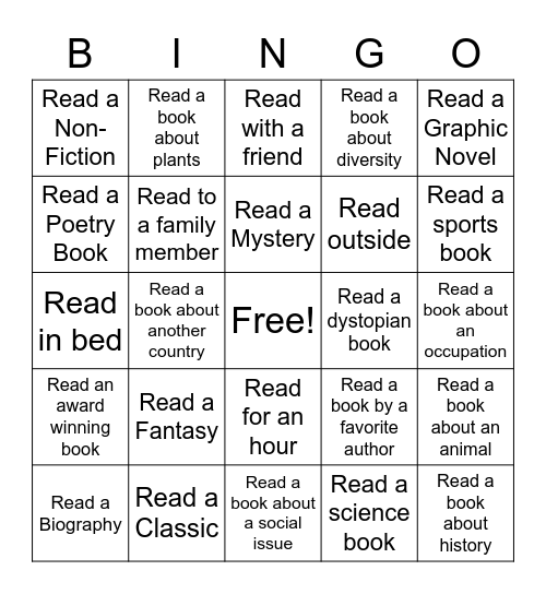 Summer Learning for Young Adults Bingo Card