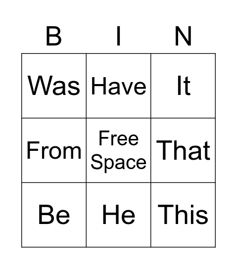 Easter Bingo Card