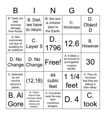 Blue Team Bingo Card