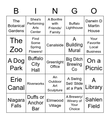 Buffalo Bingo Card