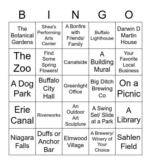 Buffalo Bingo Card