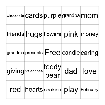 Valentines Bingo Card