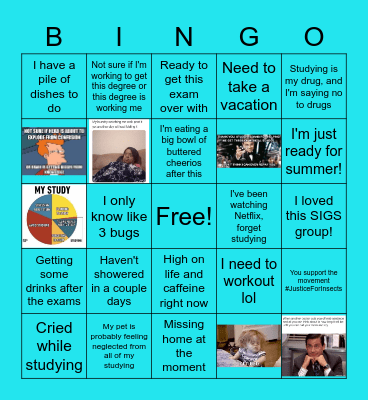 Medical Student Version Bingo Card