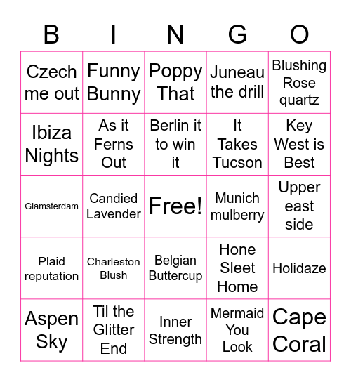 Color Street Bingo Card