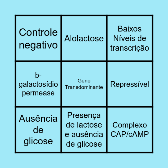 BINGO DO ÓPERON LAC Bingo Card