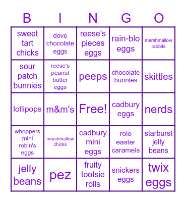 BUNNY Bingo Card