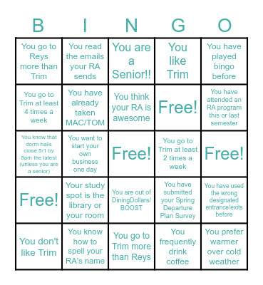 Quick WINS with RA Bingo! Bingo Card