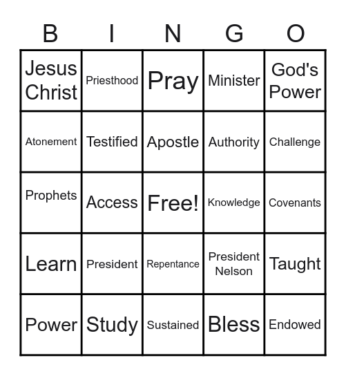 CONFERENCE BINGO Card