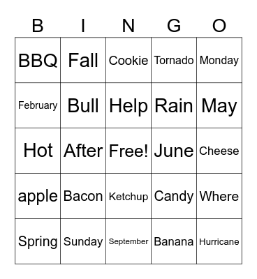 ASL Bingo Card