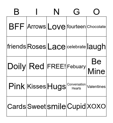 Valentine's Day Bingo Card