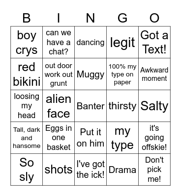 Love Island Bingo! Bingo Card