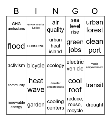 CAAP Bingo Card