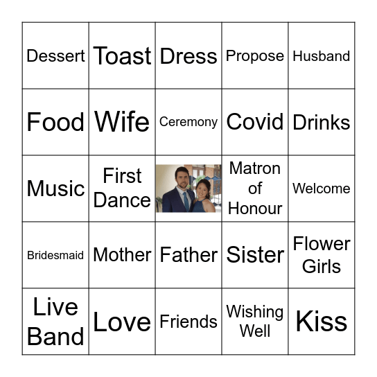 Dee and Geoff's Wedding Bingo Card