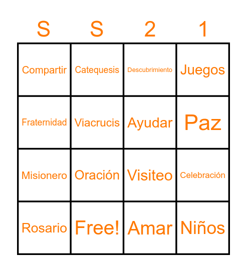 MISIÓN 2021 Bingo Card