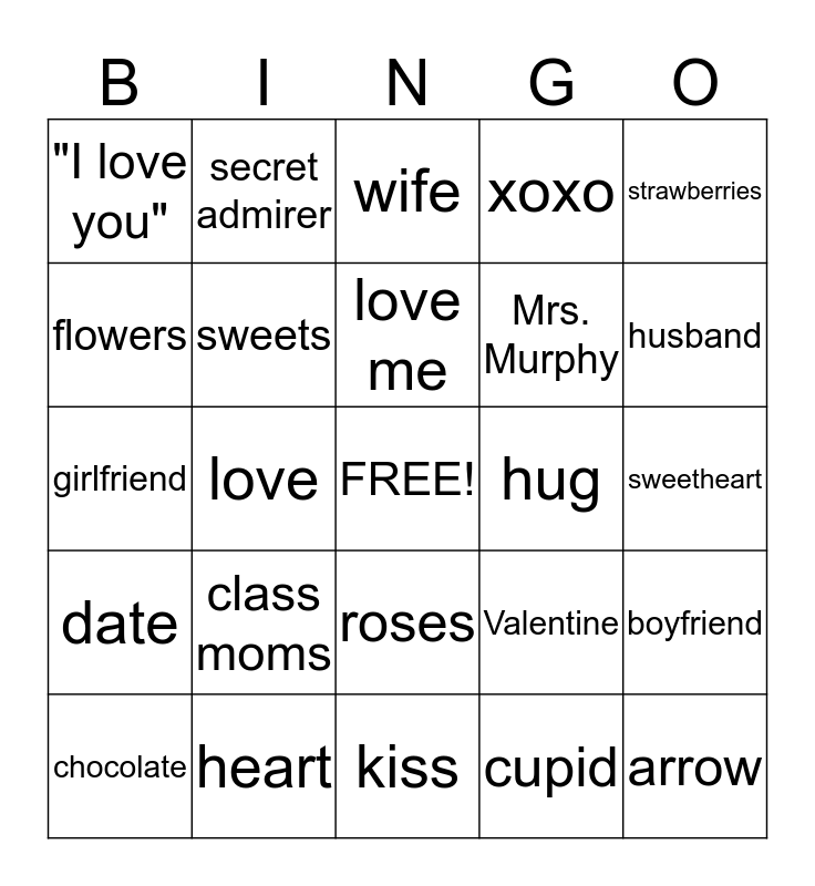 Happy Valentine s Day Class 3 2 Bingo Card