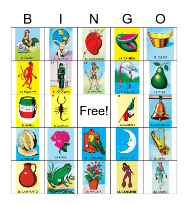 Bingo Loteria Bingo Card