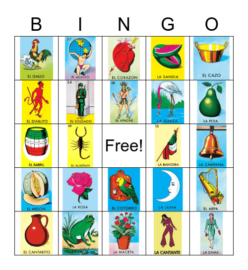 Bingo Loteria Bingo Card