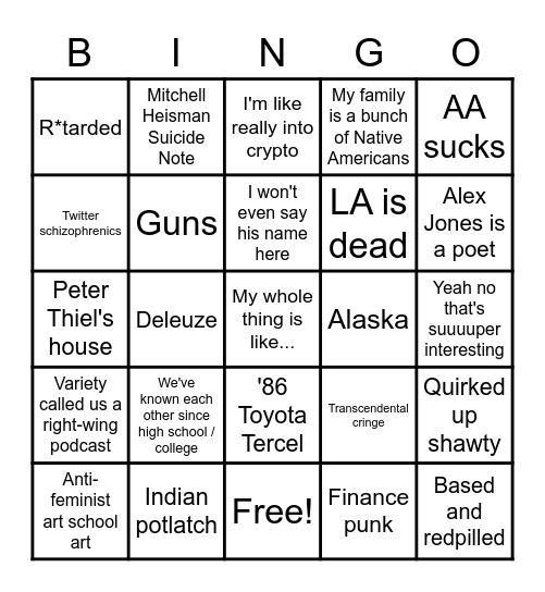 Contain bingo Card