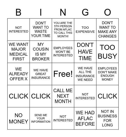 Call Jam Bingo Card