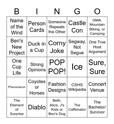 Popcorn Culture Bingo Card