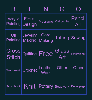 CRAFT BINGO Card