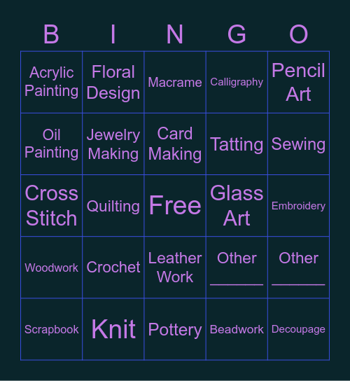 CRAFT BINGO Card