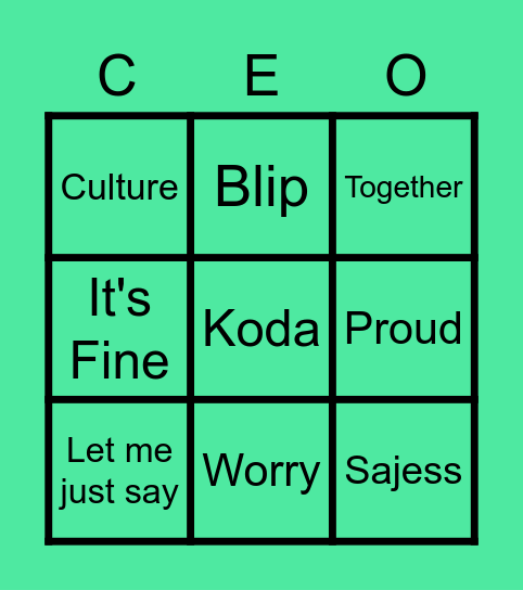 BINGO Card