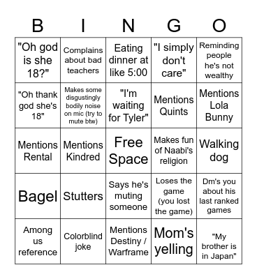 Santo Bingo card Bingo Card