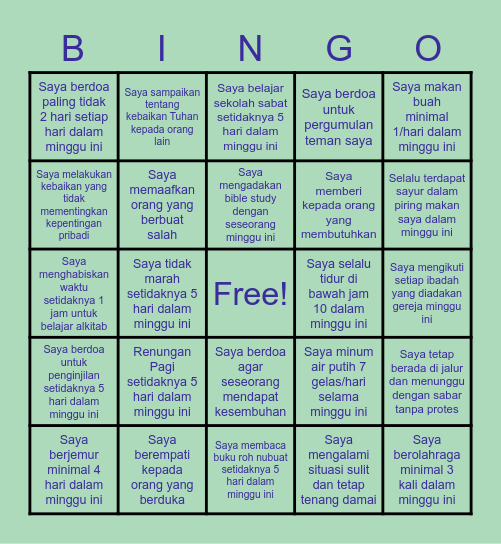 Adventist Bingo Card