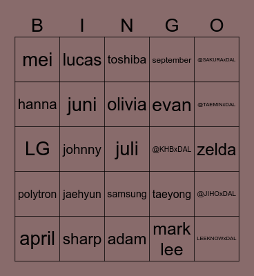 ABIN Bingo Card