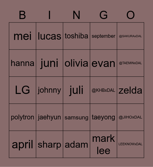 ABIN Bingo Card