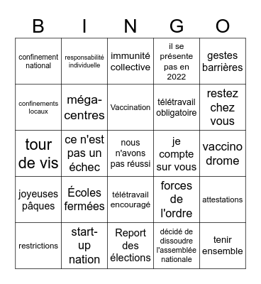 macron Bingo Card