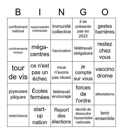 macron Bingo Card