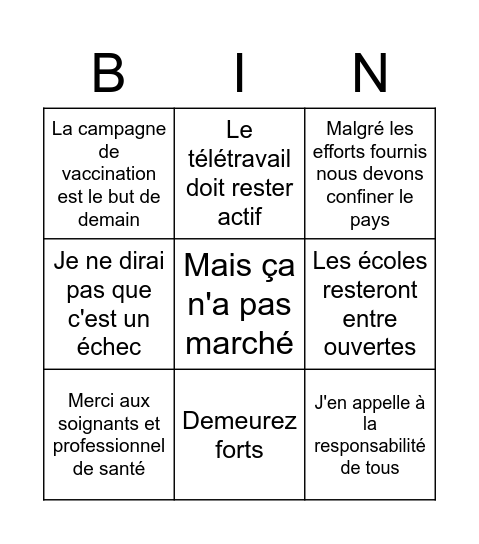 Macron 20h Bingo Card