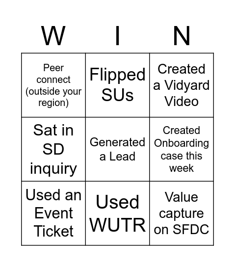 Lockdown Bingo Card