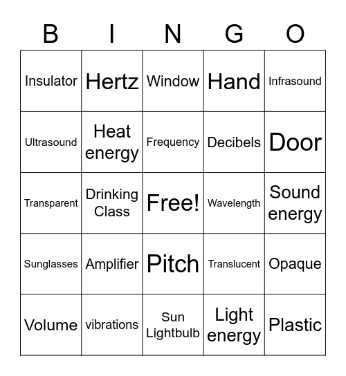 Sound & Bingo Card