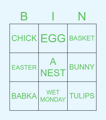EASTER Bingo Card