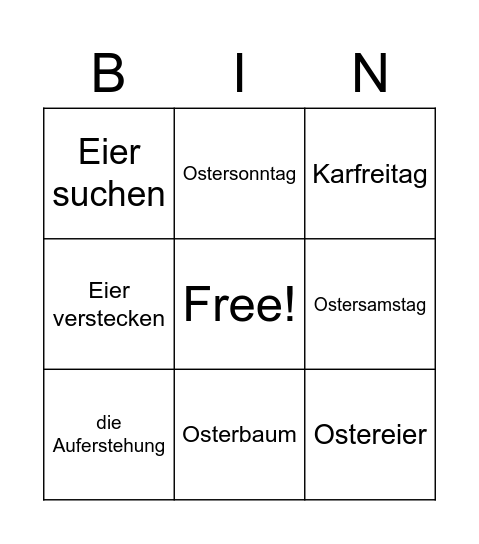 Ostern! Bingo Card