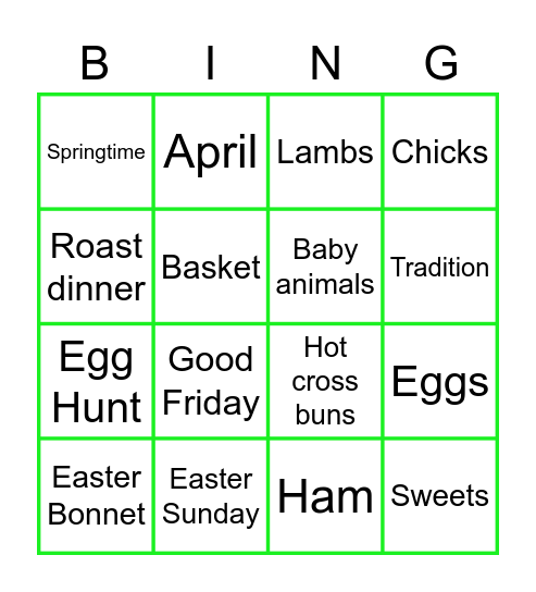 Family 1 Easter Bingo! Bingo Card
