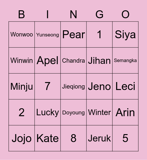 Bingo Astron Bingo Card