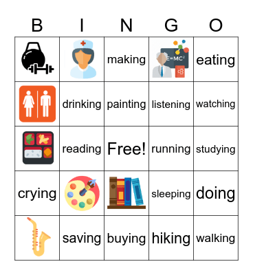 Lesson 2: Have Fun at School Bingo Card