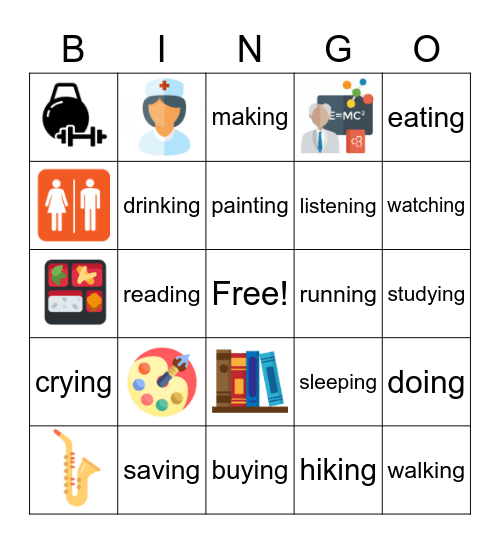 Lesson 2: Have Fun at School Bingo Card