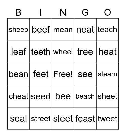 EE & EA Bingo Card