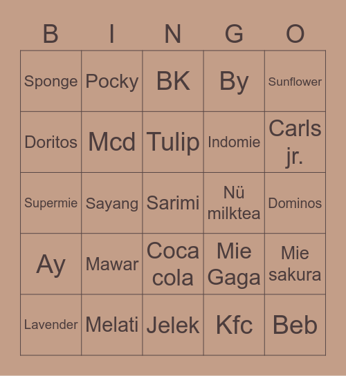 Punya Wonwoo Bingo Card